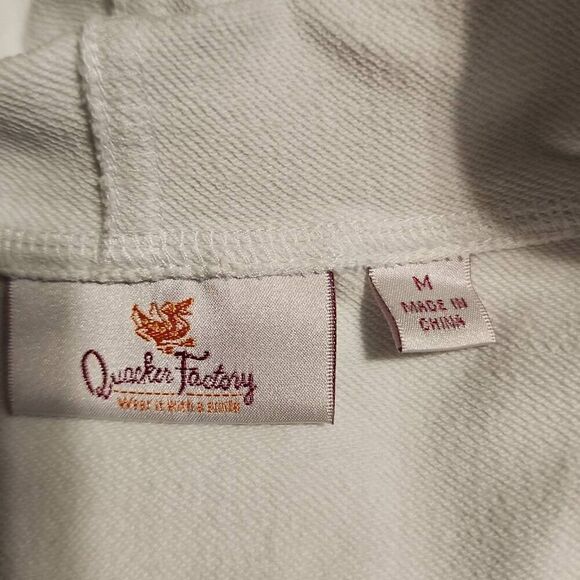 Quacker Factory EUC Rhinestone Embellished Zip Front Hoodie Light Gray Size Medi - Picture 7 of 9